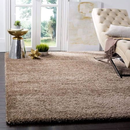 Modern Beige Shaggy Hall Rug